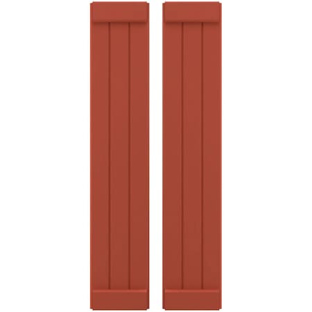 Americraft 3-Board Exterior Wood Joined Board-n-Batten Shutters W/ End Batten, ARW103BB311X72CLH